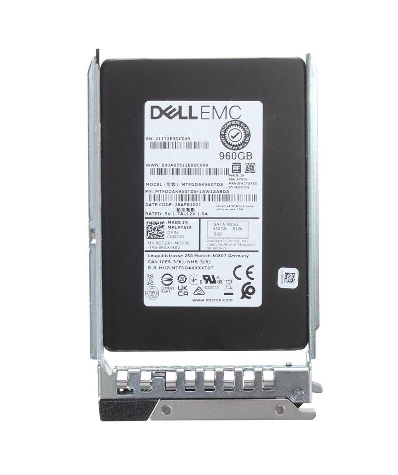 CDC61 DELL 960gb Read-intensive Triple Level Cell (tlc) Sata 6gbps 2.5in Hot Swap Solid State Drive With Tray For  14g Poweredge Server