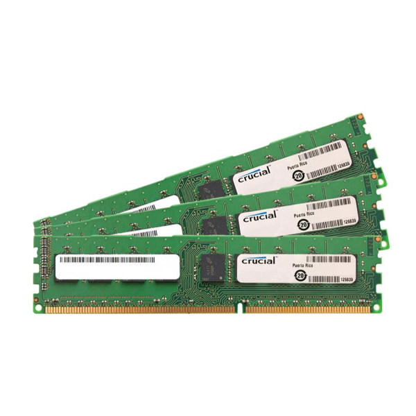 CT3KIT102472BA186D Crucial 12GB Kit (4GB x 3) DDR3-1866MHz PC3-14900 ECC Unbuffered CL13 240-Pin DIMM 1.35V Low Voltage Memory