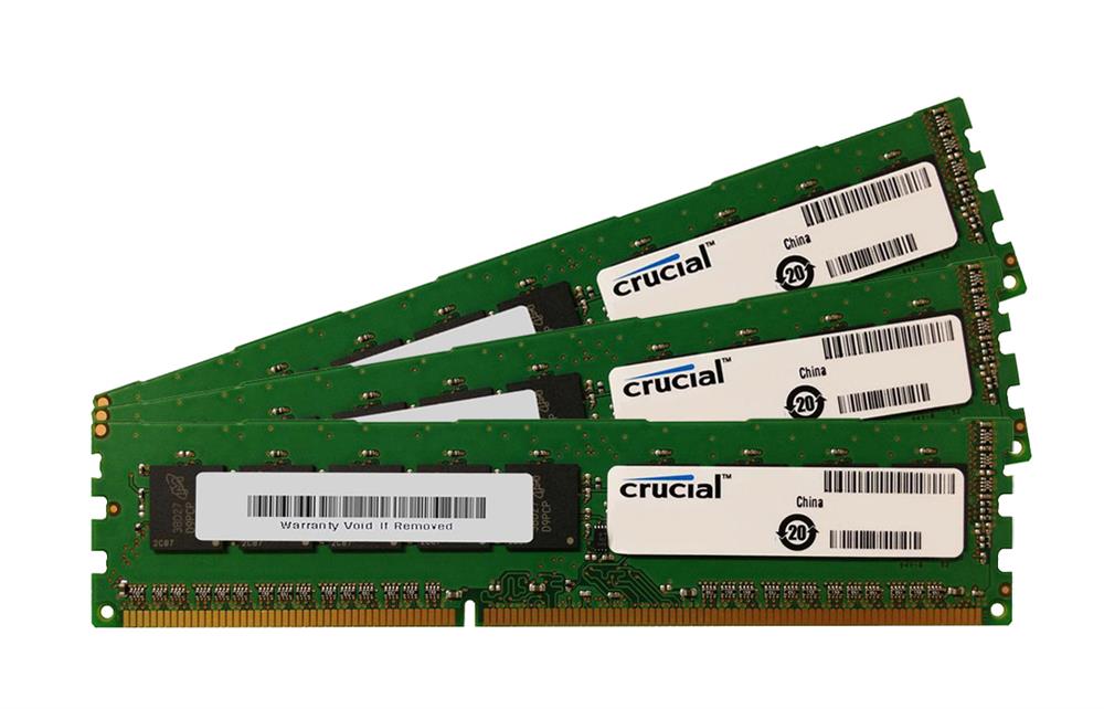 CT3KIT102472BD1339 Crucial 24GB Kit (8GB x 3) DDR3-1333MHz PC3-10600 ECC Unbuffered CL9 240-Pin DIMM 1.35V Low Voltage Memory