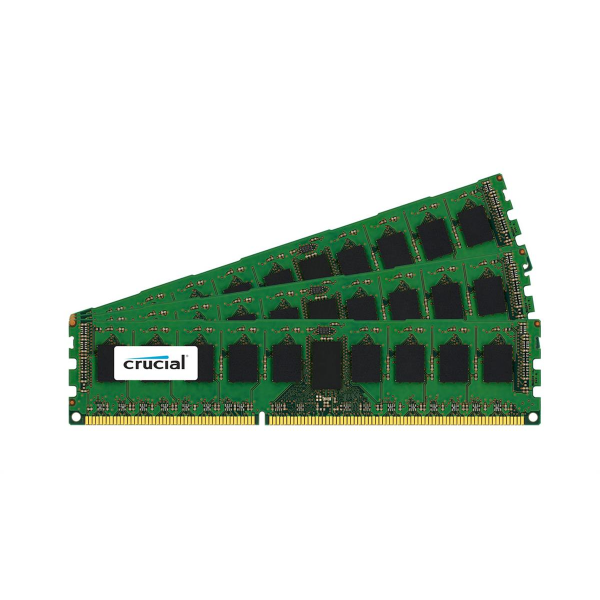 CT3KIT12872BW1339S Crucial 3GB Kit (1GB x 3) DDR3-1333MHz PC3-10600 ECC Registered CL9 240-Pin DIMM Single Rank Memory