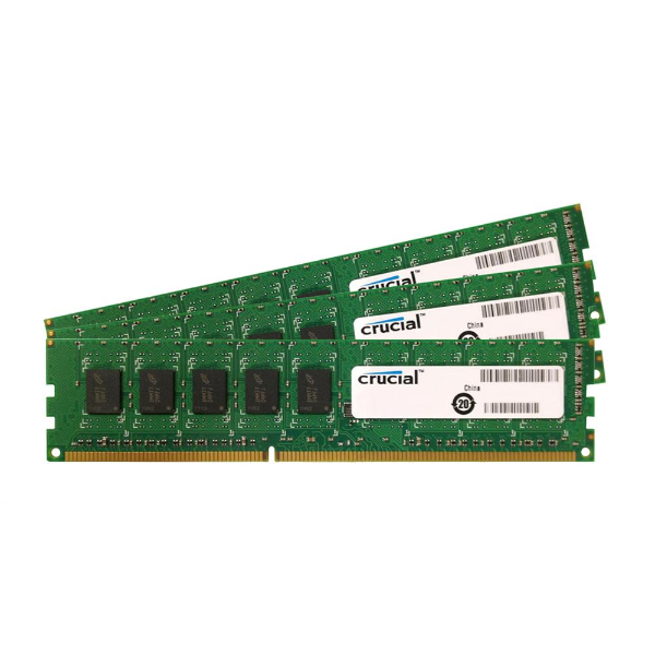 CT3KIT51272BD160B Crucial 12GB Kit (4GB x 3) DDR3-1600MHz PC3-12800 ECC Unbuffered CL11 240-Pin DIMM 1.35V Low Voltage Dual Rank Memory