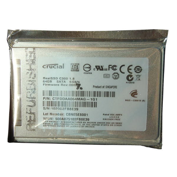 CTFDDAA064MAG-1G1 Crucial RealSSD C300 64 GB Internal S...