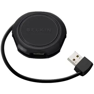 F4U006-BLU Belkin 4-Port Travel USB Hub - 4 x USB 2.0 U...