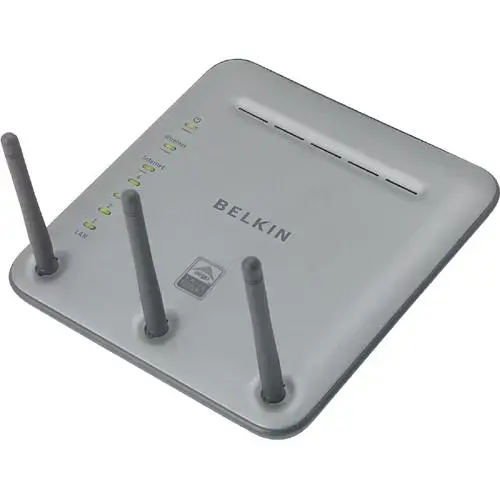 F5D8230-4 Belkin Pre-N Wireless Router IEEE IEEE 802.11a/b/g 3 x Antenna ISM BAnd 108 MB/s Wireless Speed 4 x Network Port