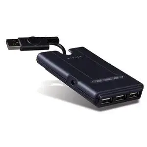F5U217 Belkin 4-Port Hi-Speed USB 2.0 Pocket Hub - 3 x 4-pin Type A USB 2.0 1 x 4-pin Type A USB 2.0 - External