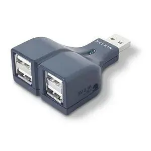 F5U218-MOB Belkin USB 2.0 4-Port Thumb Hub - 4 x 4-pin Type A USB 2.0 External 1 x 4-pin Type A USB 2.0 External - External