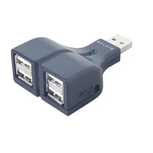 F5U218VMOB Belkin 4-Port USB 2.0 Thumb Hub Use 2 Devices On 1 USB Port W/ Power Supply
