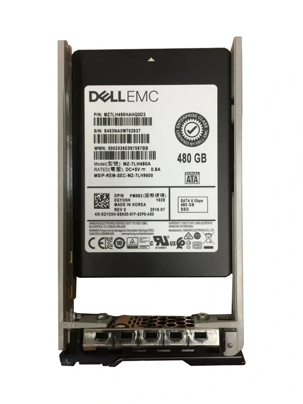 GYD5H Dell 480GB Triple-Level Cell SATA 6GB/s Read Intensive 2.5-inch Solid State Drive