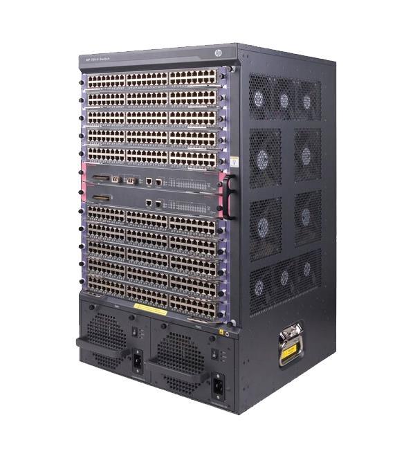 JD238B - HP 7510 Switch 12-slot horizontal chassis, 16U, with 10 I/O and 2 fabric slots