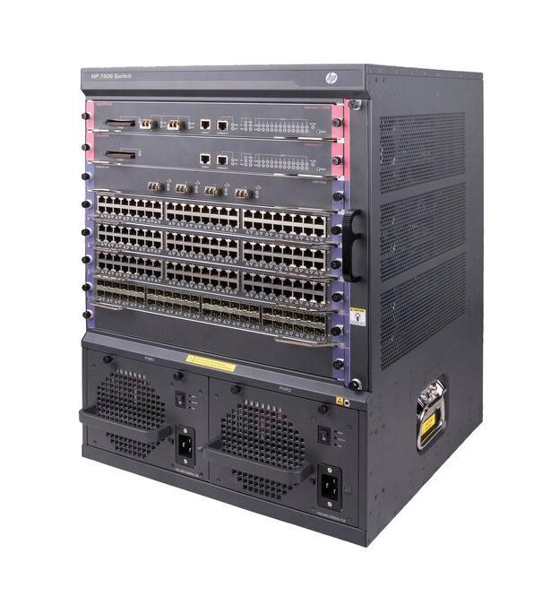 JD239B - HP 7506 Switch 8-slot horizontal chassis, 13U, with 6 I/O and 2 fabric slots