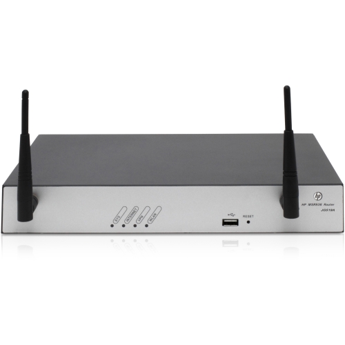 JG519A HP MSR935 Wireless Router with 1 WAN GbE, 4 LAN GbE, 1 serial, 1 console and 1 USB 2.0 ports; Embedded wireless LAN (802.11b/g/n)