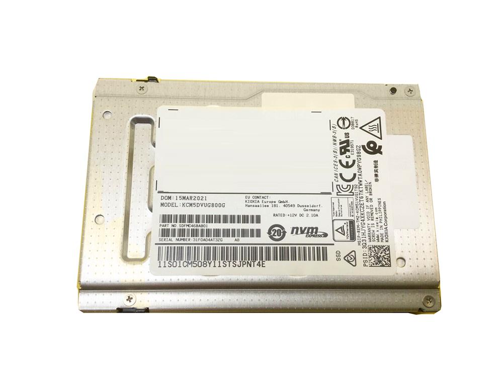 KCM5DVUG800G TOSHIBA Cm5-v Series 800gb U.2 Nvme Pcie 3.0 X4 2.5in Tlc Internal Solid State Drive