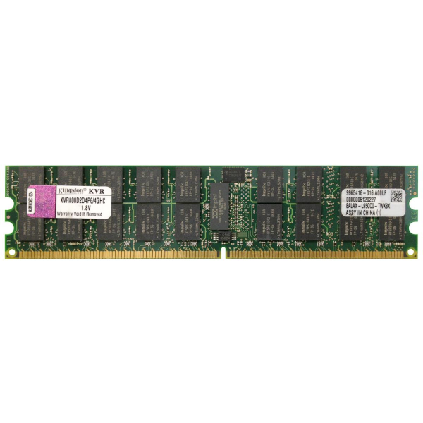KVR800D2D4P6/4GHC Kingston 4GB DDR2-800MHz PC2-6400 ECC Registered CL6 240-Pin DIMM 1.8V Dual Rank Memory Module