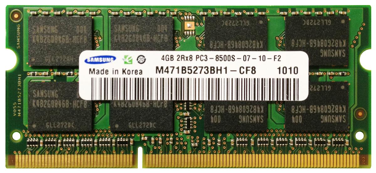 M471B5273BH1-CF8 Samsung 4GB DDR3-1066MHz PC3-8500 non-ECC Unbuffered CL7 204-Pin SoDIMM 1.35V Low Voltage Memory Module