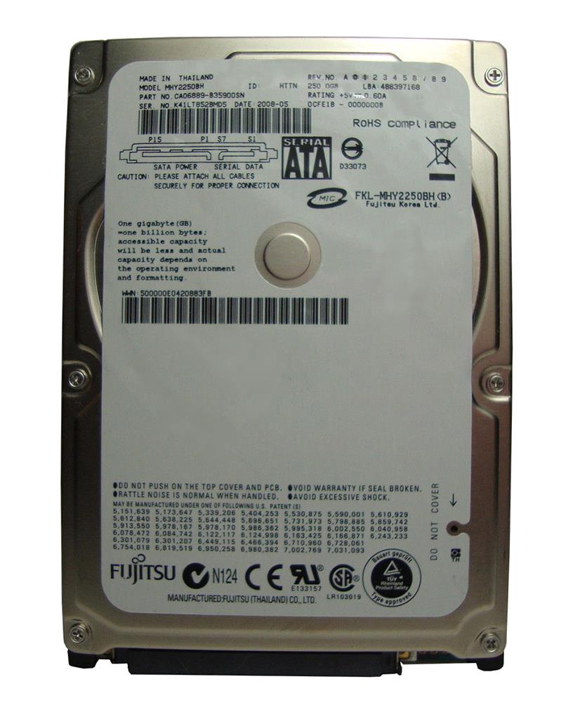 MHY2250BH Fujitsu 250GB 5400RPM SATA 8MB Cache 7-Pin 2....