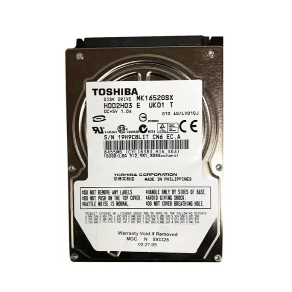 MK1652GSX Toshiba 160GB 5400RPM 8MB Cache SATA 3GB/s 7-...