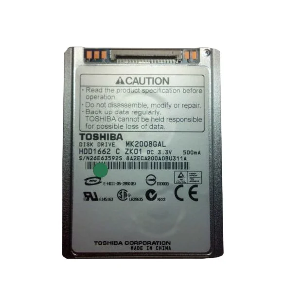 MK2008GAL Toshiba 20GB 4200RPM ATA/IDE-100 ZIF 2MB Cache 1.8-inch Hard Drive