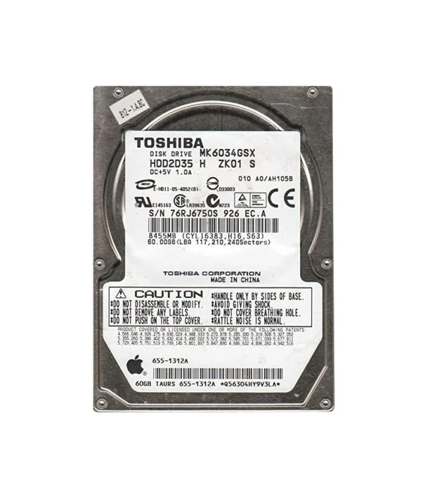 MK6034GSX Toshiba 60GB 5400RPM SATA 7-Pin 8MB Cache 2.5...