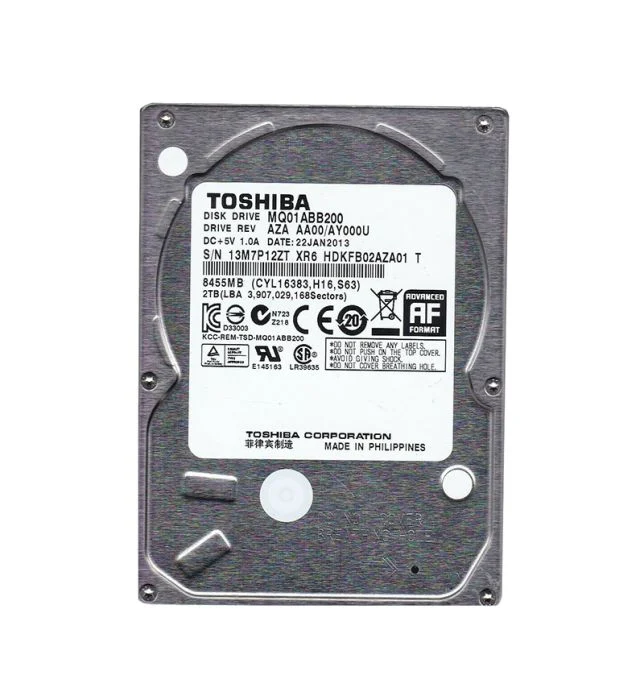 MQ01ABB200 Toshiba 2TB 5400RPM 8MB Cache 2.5-inch SATA ...