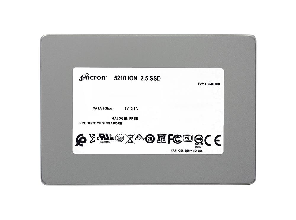 MTFDDAK3T8QDE-2AV1ZABYY MICRON 5210 Ion Series 3.84tb Sata-6gbps 2.5inch 3d Qlc Nand 7mm Enterprise Solid State Drive