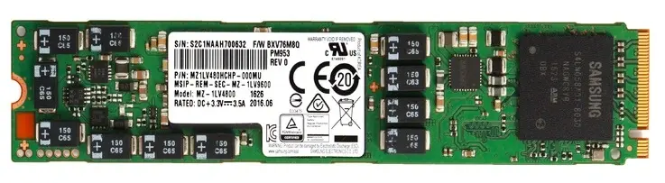 MZ-1LV4800 Samsung PM953 Series 480GB Triple-Level Cell (TLC) PCI Express 3.0 x4 NVMe M.2 22110 Solid State Drive