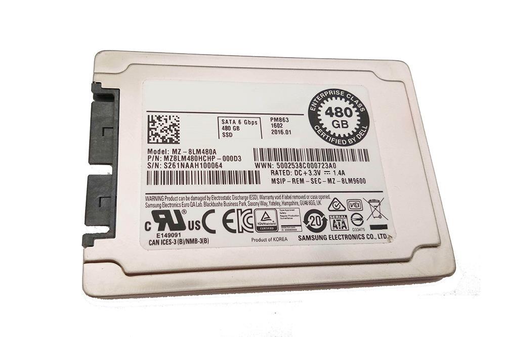 MZ-8LM480A SAMSUNG Pm863 480gb 1.8inch Micro Sata 6gbps Mlc Solid State Drive