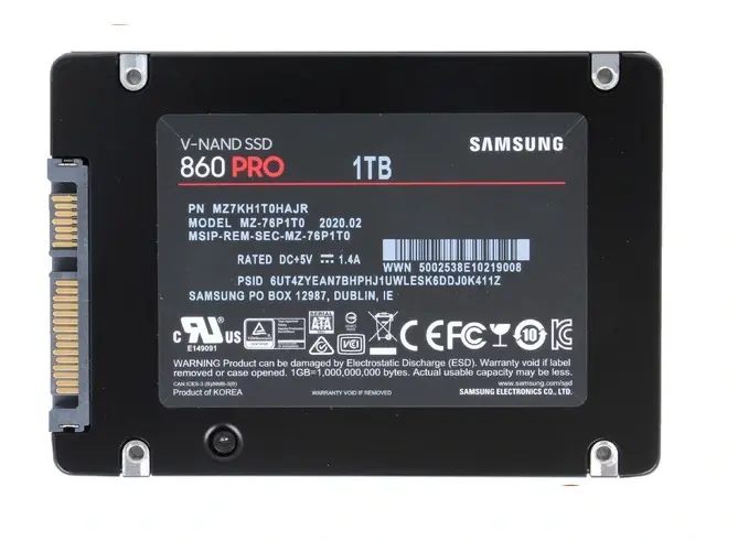MZ7KH1T0HAJR Samsung 860 PRO 1TB SATA 6GB/s 2.5-inch Solid State Drive