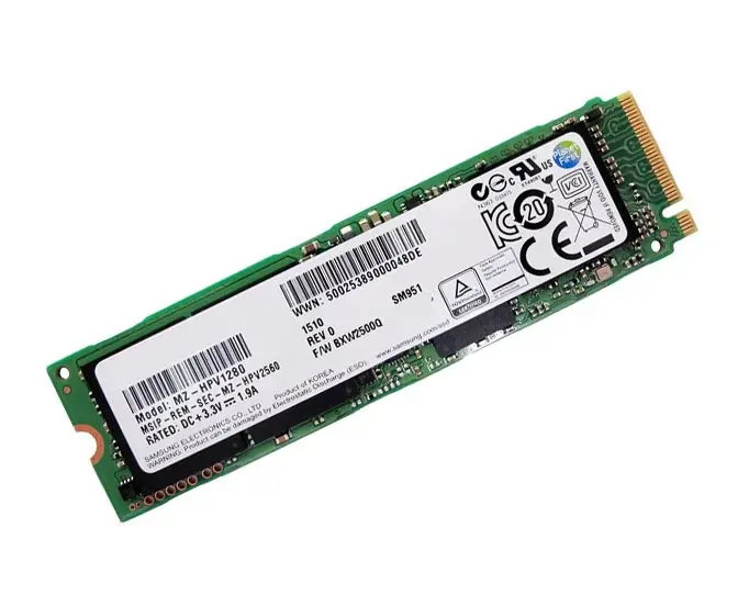 MZVPV128HDGM00000 Samsung SM951 Series 128GB Multi-Level Cell (MLC) PCI Express 3.0 x4 NVMe M.2 2280 Solid State Drive