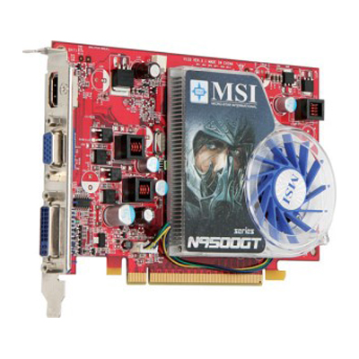 N9500GT-512 MSI Nvidia GeForce 9500GT 512MB DDR3 DVI/HDMI PCI-Express Video Graphics Card