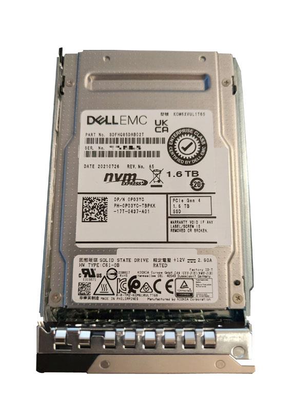 P03YC DELL 1.6tb Cm6 Series Mixed Use Pcie¬¨√Ü 4.0, Nvme‚Äö√ë¬¢ 1.4 Interface 2.5-inch U.2, 15 Mm Z-height 96-layer Bics Flash‚Äö√ë¬¢ 3d Tlc Solid State Drive Ssd For 14g Poweredge Server