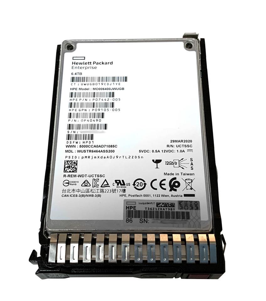 P07442-005 HPE 6.4tb Sas 12gbps Mixed Use Sff(2.5inch) Mlc Sc Digitally Signed Firmware Solid State Drive For Gen9 And 10 Servers