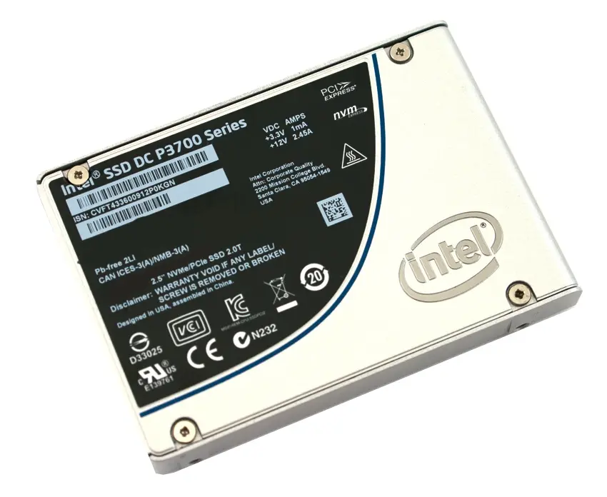SSDPE2MD016T401 Intel SSD DC P3700 1.6TB PCI Express NVME 3.0 X4 2.5-inch 20NM MLC Solid State Drive