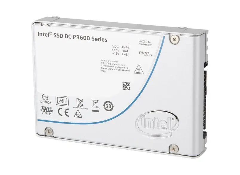 SSDPE2ME016T4 Intel DC P3600 Series 1.6TB Multi-Level Cell (MLC) PCI Express 3.0 x4 NVMe U.2 2.5-inch Solid State Drive