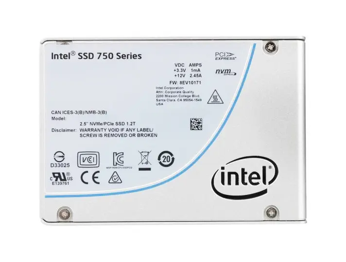 SSDPE2MW400G4X1 Intel SSD 750 Series 400GB PCI Express NVME 3.0 X4 20NM MLC 15MM 2.5-inch Solid State Drive
