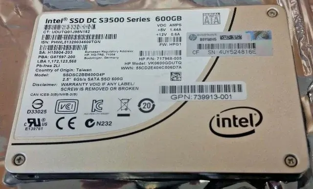 SSDSC2BB600G4P HP 600GB Multi-Level Cell SATA 6Gb/s 2.5...