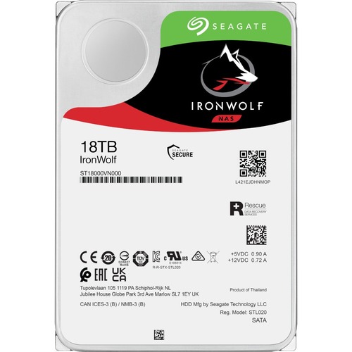 ST18000VN000 SEAGATE Ironwolf Nas 18tb 7200rpm Sata-6gbps 256mb Buffer 3.5inch Hard Disk Drive