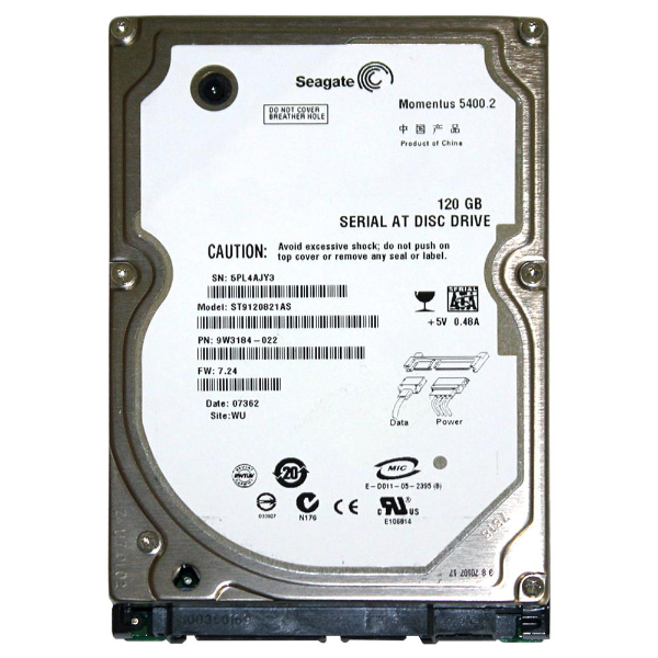 ST9120821AS Seagate Momentus 120GB 5400RPM SATA 8MB Cac...