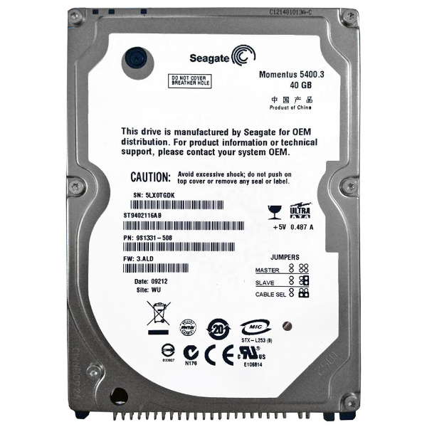 ST9402116AB Seagate Momentus 5400.3 40GB 5400RPM IDE Ul...