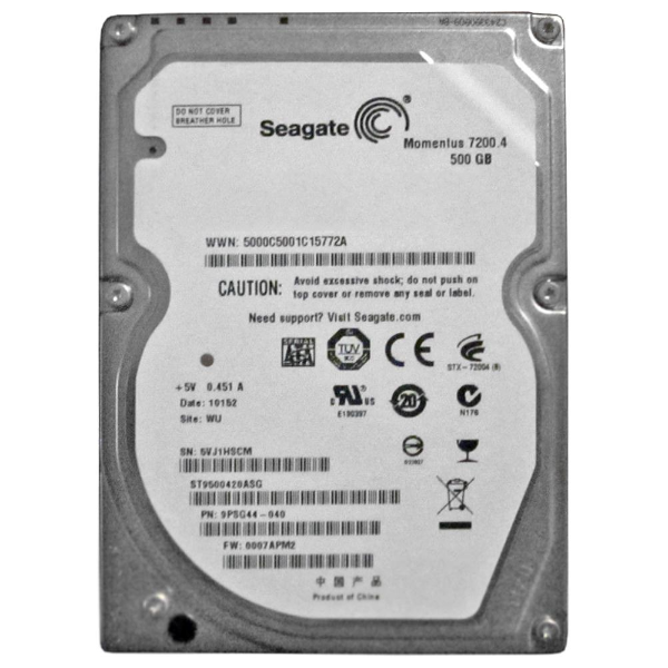 ST9500420ASG Seagate Momentus 500GB 7200RPM SATA 3GB/s ...