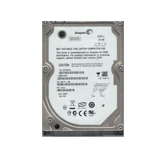 ST980210AS Seagate 80GB 5400RPM SATA 1.5GB/s 2.5-inch H...