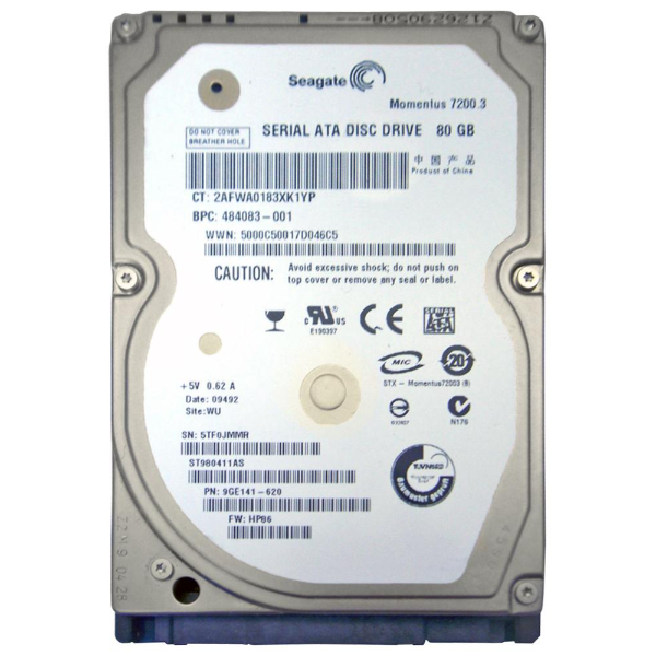 ST980411AS Seagate Momentus 80GB 7200RPM SATA 3GB/s 16M...