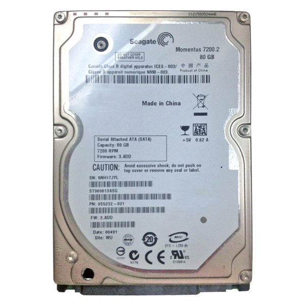 ST980813ASG Seagate Momentus 80GB 7200RPM SATA 3GB/s 2....