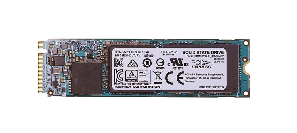 THNSN51T02DU7 Toshiba XG3 Series 1TB Multi-Level Cell (MLC) PCI Express 3.0 x4 NVMe M.2 2280 Solid State Drive