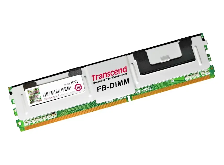 TS128MFB72V6J-T Transcend 1GB DDR2-667MHz PC2-5300 ECC Fully Buffered CL5 240-Pin DIMM Dual Rank Memory Module