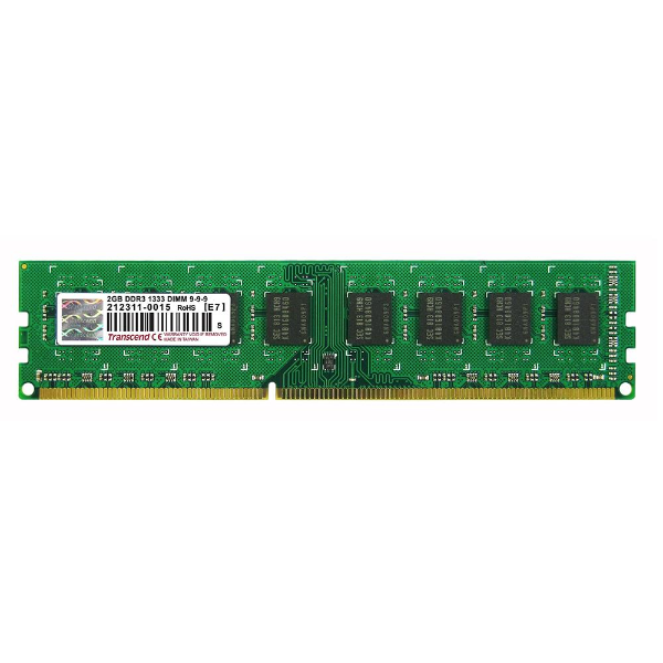 TS256MLK64V3U Transcend 2GB DDR3-1333MHz PC3-10600 non-ECC Unbuffered CL9 240-Pin DIMM Dual Rank Memory Module