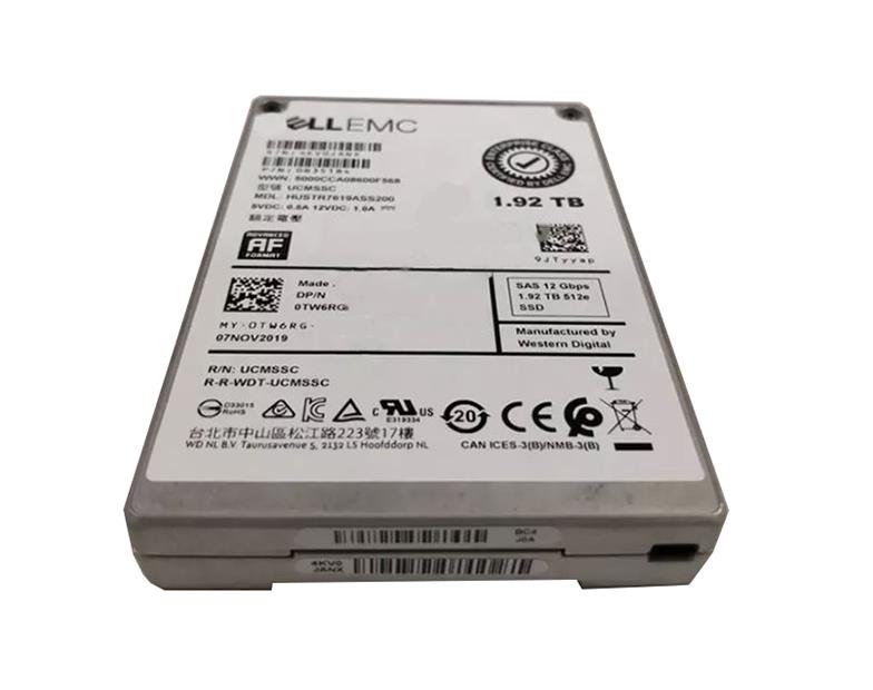 TW6RG DELL 1.92tb Compellent Sas Read Intensive 12gbps 2.5in Form Factor Solid State Drive With Tray