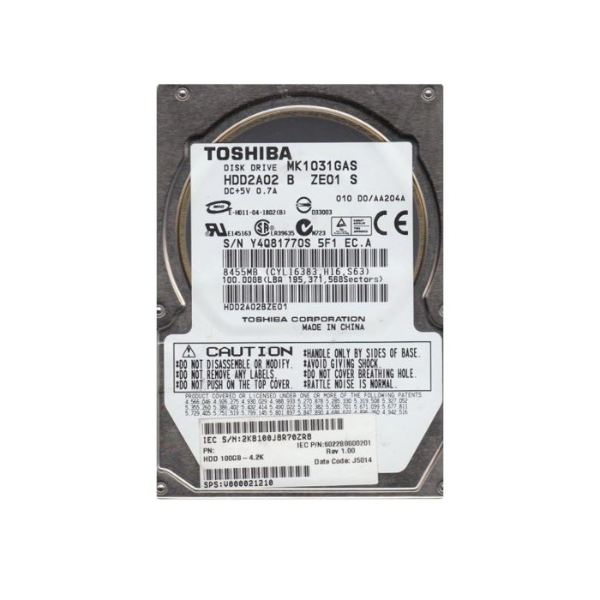 V000021210 Toshiba 100GB 4200RPM ATA-100 8MB Cache 2.5-...