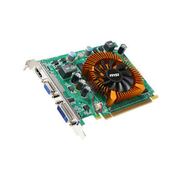 VN220GT-MD1G MSI Nvidia GeForce 220GT 1GB 128-Bit DDR2 PCI-Express 2.0 VGA/ DVI/ HDMI Video Graphics Card