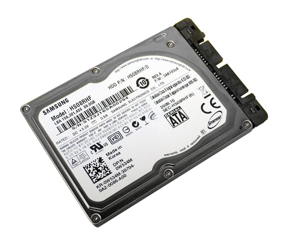 W534M Dell 80GB 5400RPM SATA 1.5GB/s 1.8-inch Hard Driv...