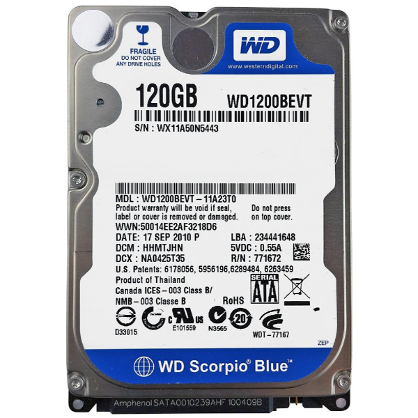 WD1200BEVT-11A23T0 Western Digital 120GB 5400RPM SATA 3...